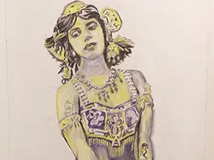 anja noordmans - verdere vorderingen pastel portret van mata hari