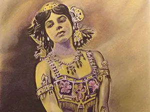 anja noordmans - afwerking pastel portret van mata hari