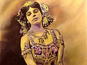 anja noordmans - eindresultaat pastel portret van mata hari